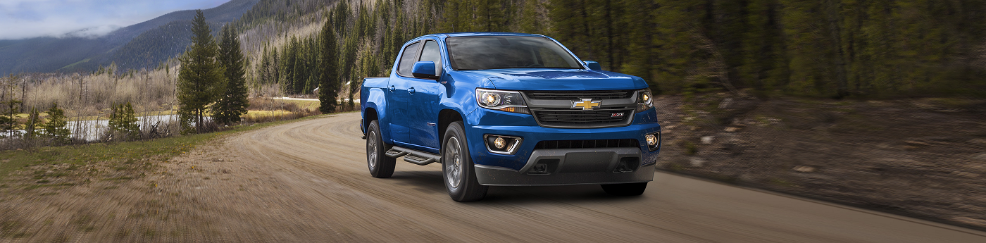 Blue Chevy Colorado with exterior and interior accessiories