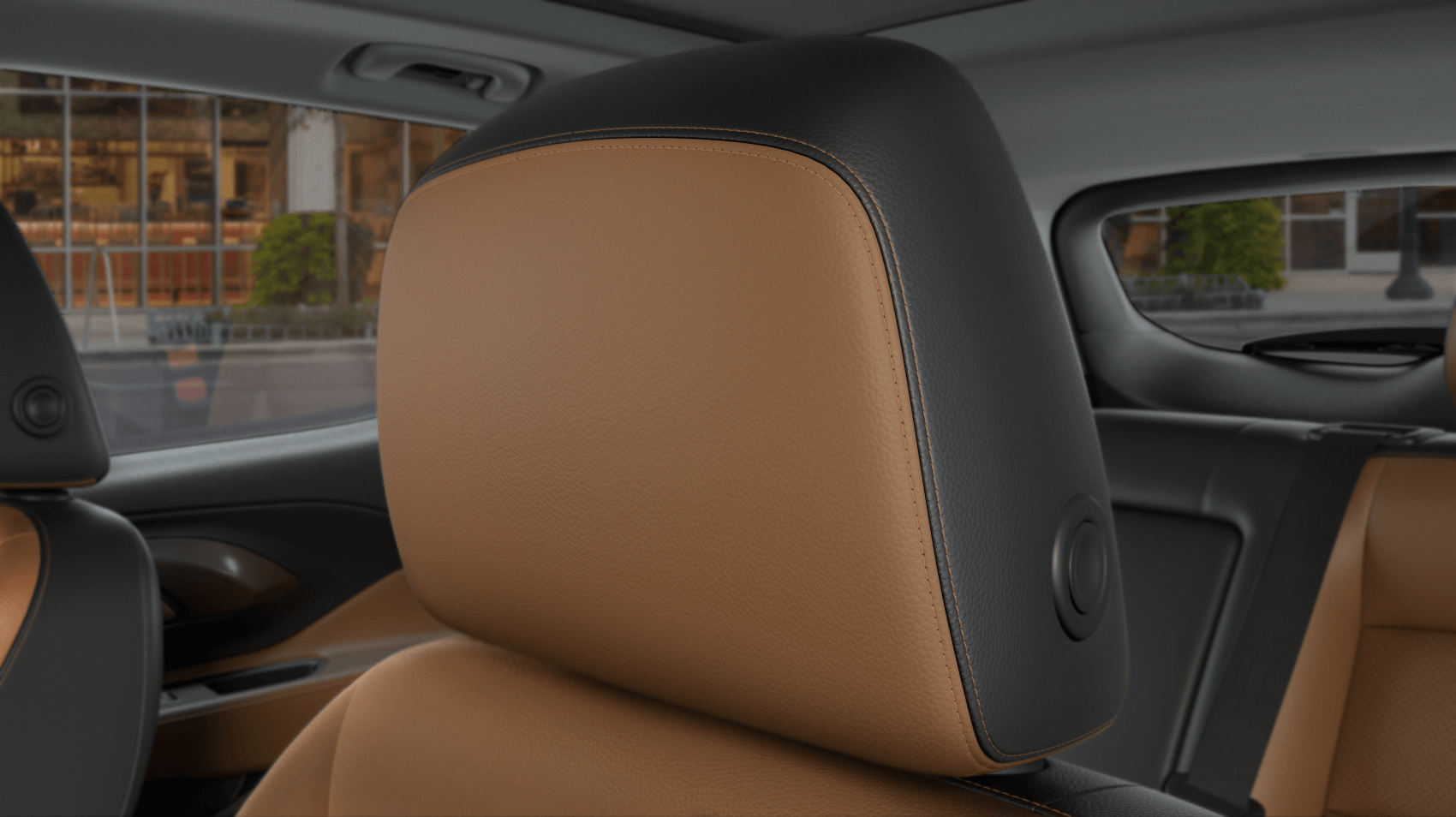 2021 GMC Terrain Interior Brandy Perforated Leather Headrest Seat