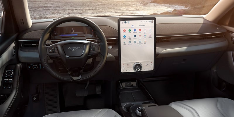 Modern car interior with touchscreen display