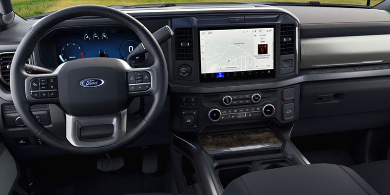 Modern vehicle dashboard with infotainment system