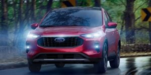 a 2026 Ford Escape in Rapid Red Metallic Tinted Clearcoat