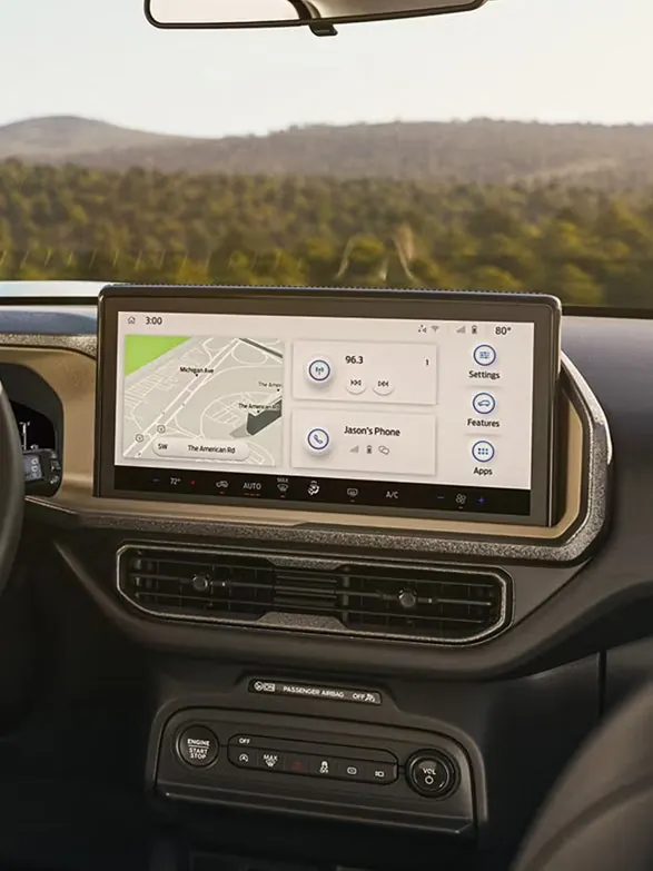 2026 Ford Bronco Sport 13.2-inch center touchscreen showing navigation