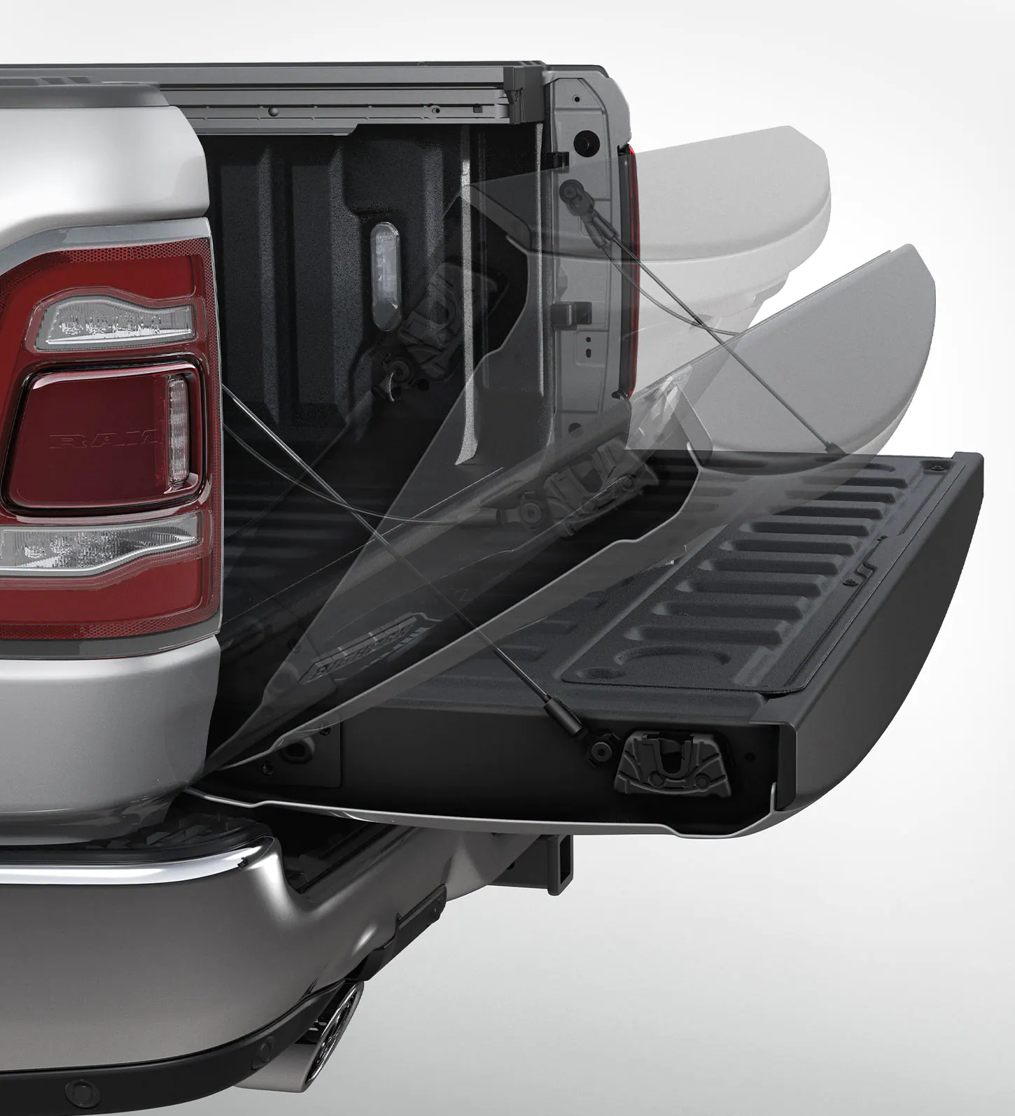 2023 RAM 1500 tailgate assist with key fob control