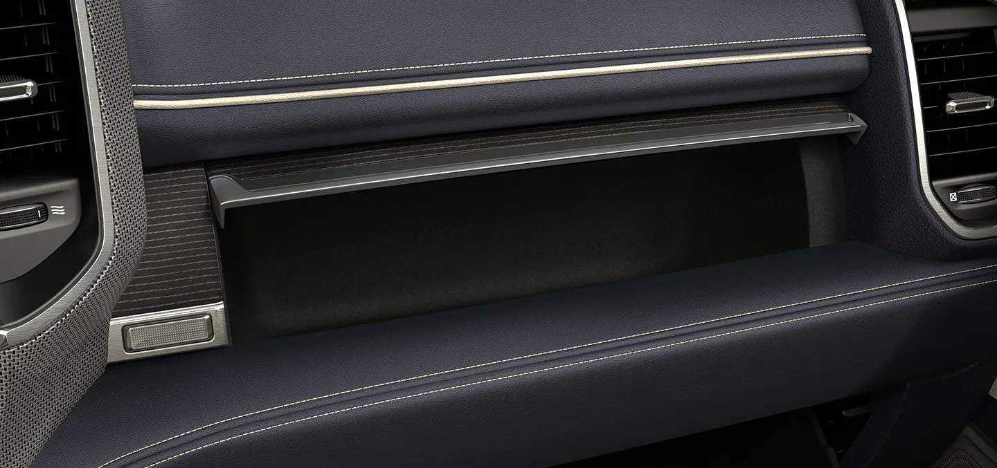 2023 RAM 1500 upper and lower glove compartment