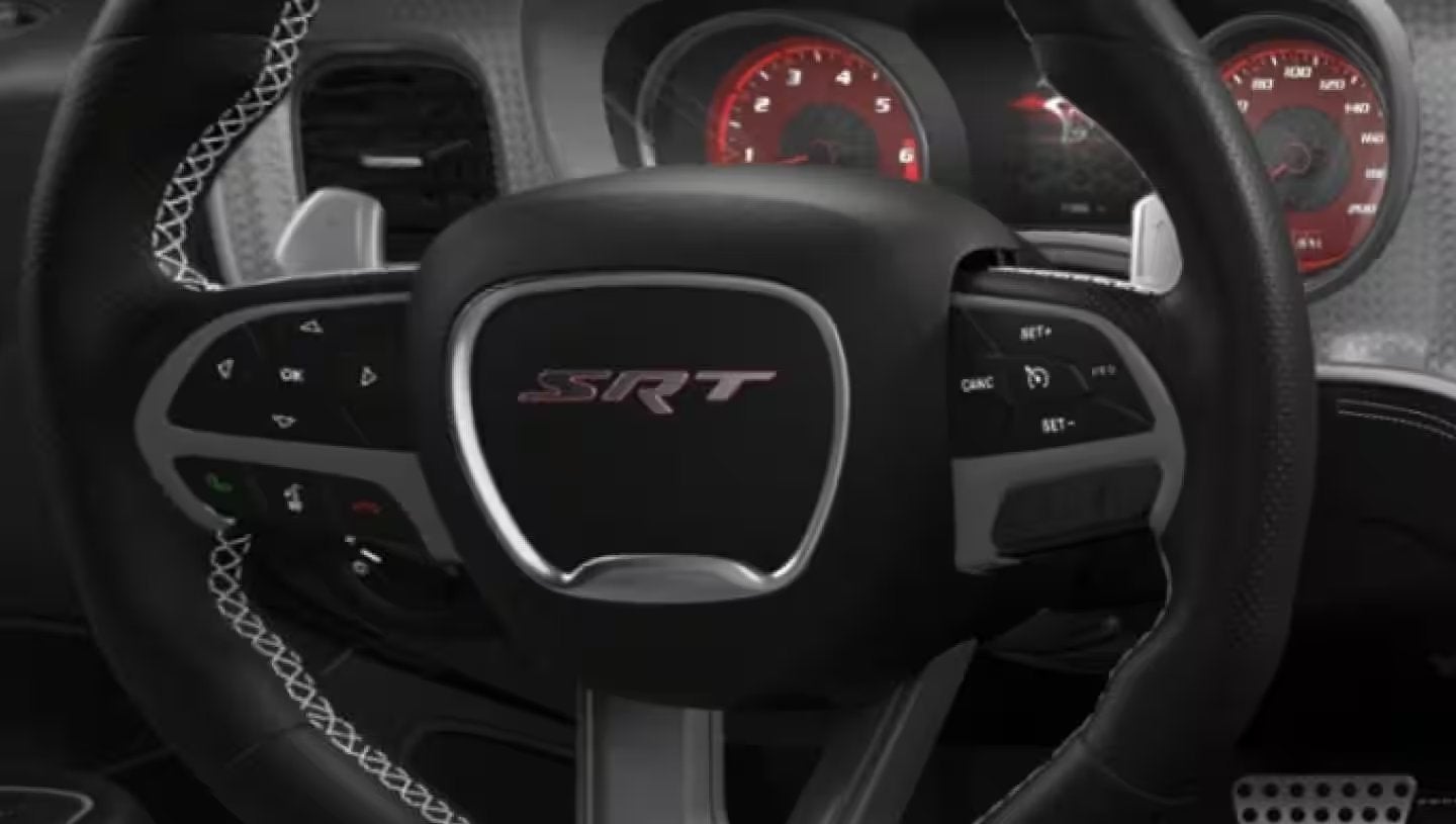 2023 Dodge Charger performance four-bump leather wrapped steering wheel
