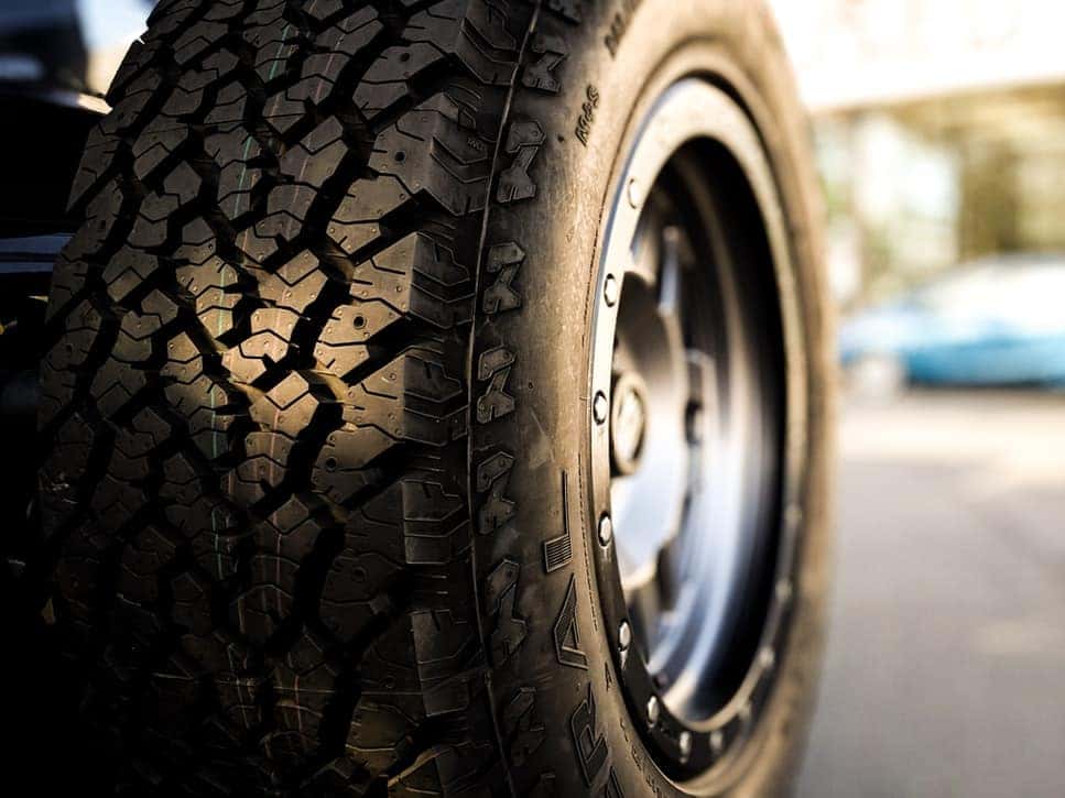 an all terrain tire at John Vance Chrysler Dodge Jeep Ram's tire shop