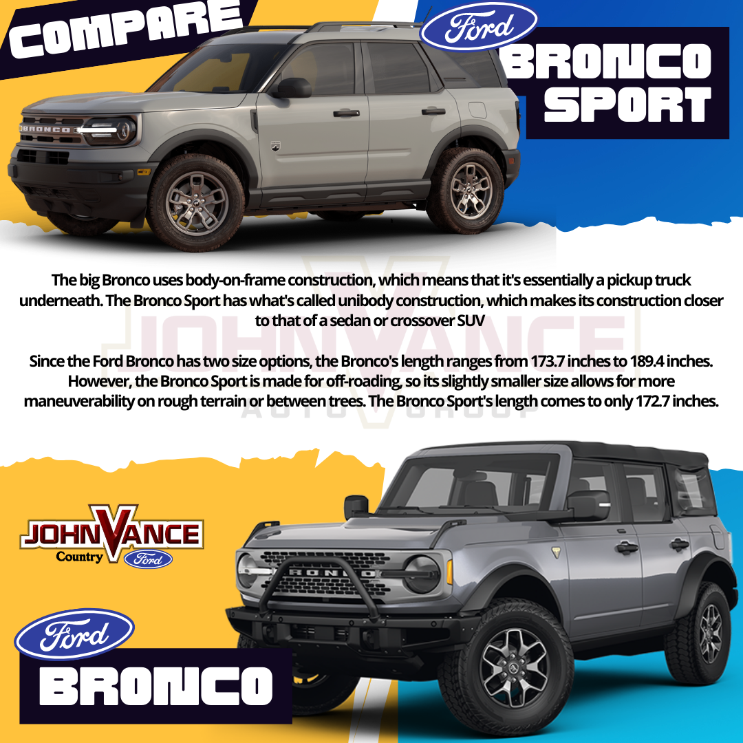 Compare Ford Bronco vs Bronco Sport