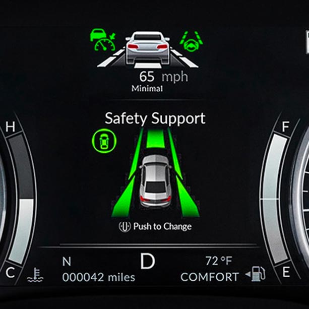 Acura TLX Hud displaying safety features