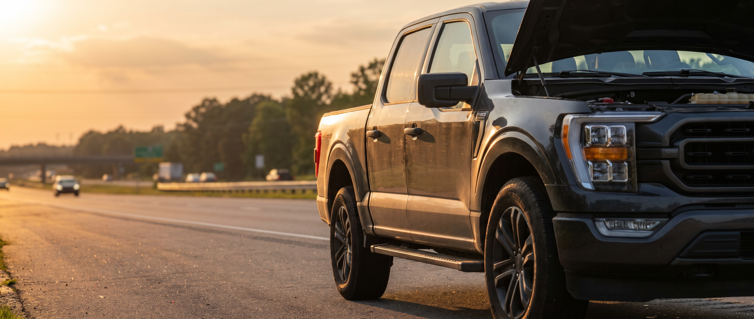 2026 Ford F-150 parked near I-85 in Greer SC on a hot July day