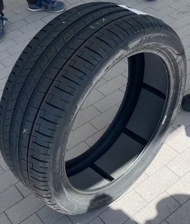 close up of a tire
