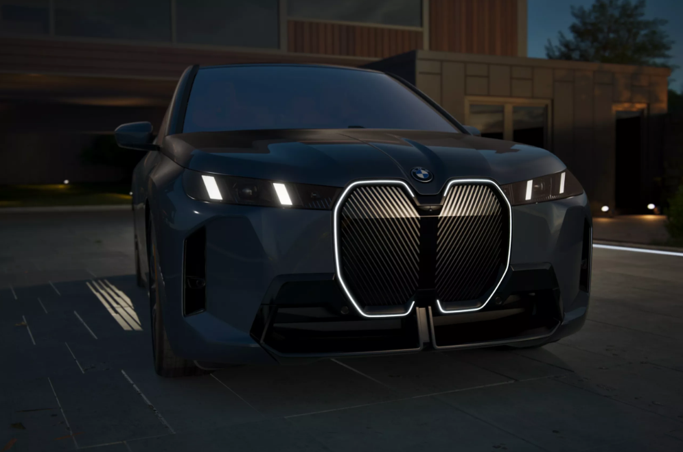 A 2026 BMW iX showing off its unique grille in Berkeley, CA 