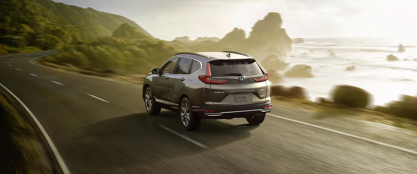 Grey Honda CR-V on road