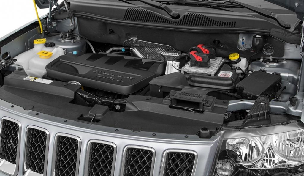 A Dual VVT 2.4L V4 engine inside the 2022 Jeep Compass