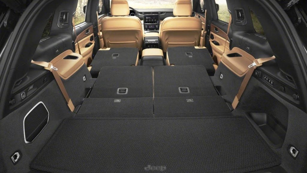 Cargo trunk space area inside the 2022 Jeep Grand Cherokee