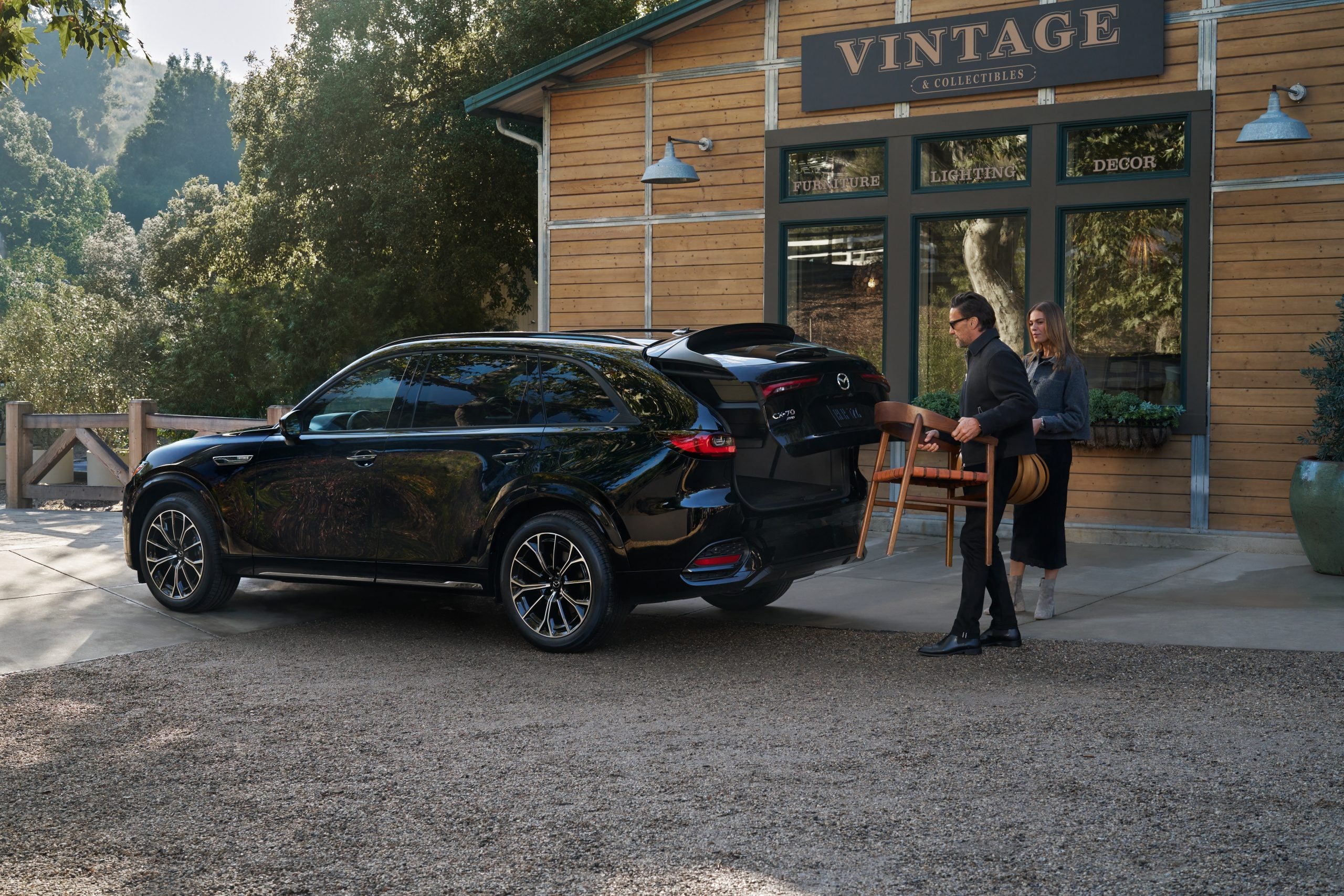 Loading a Mazda SUV with cargo