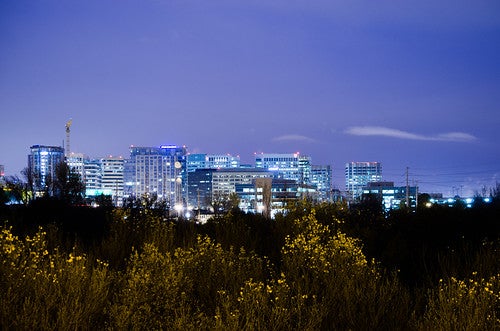 Evening exterior photo of Downtown San Jose