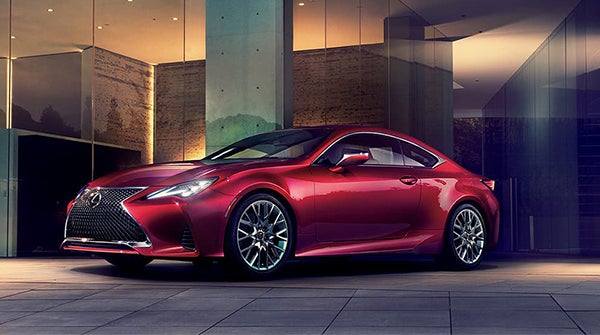 Red Lexus rc-350 parked outside