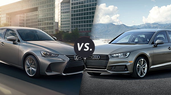 Lexus is-350 parked next to an Audi A4