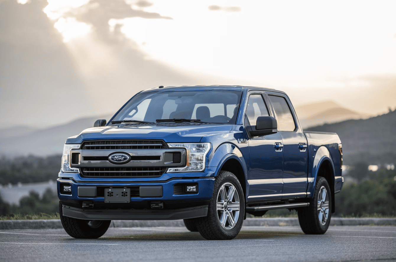 blue Ford pickup truck