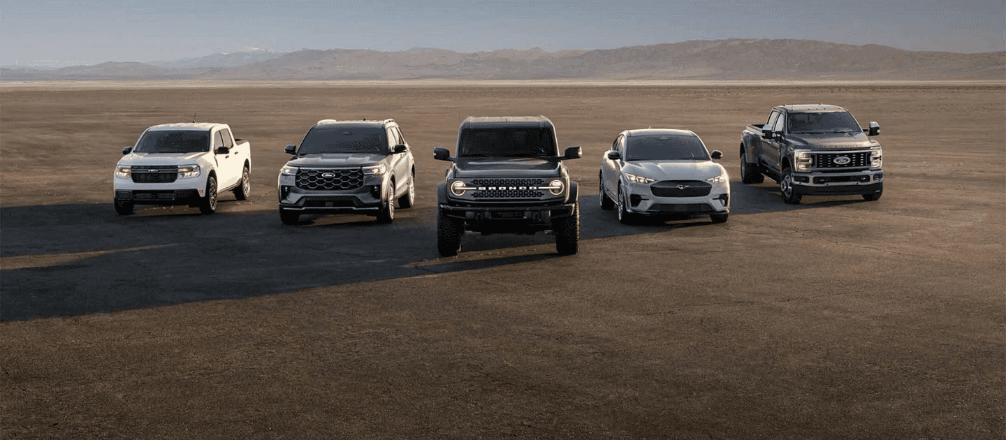 Fords in a lineup