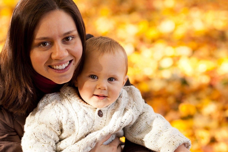 Woman with her baby