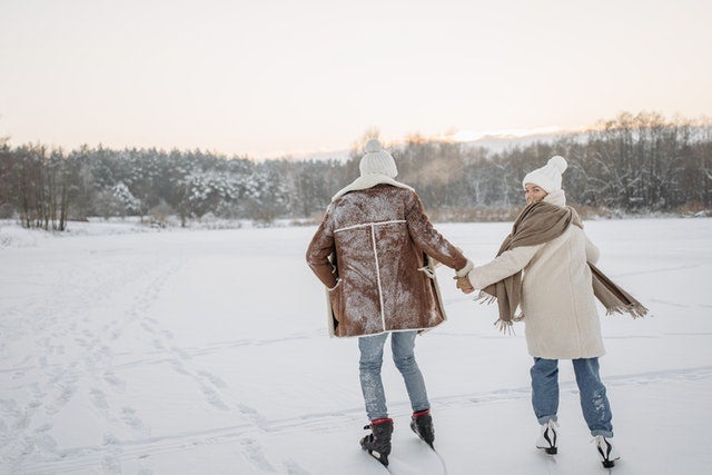 Couple Ice skating.