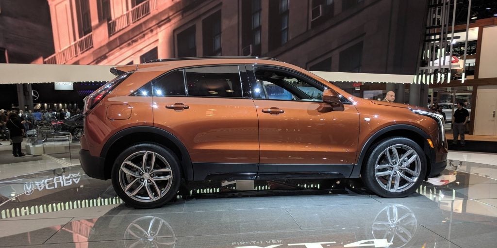 Autumn Metallic Cadillac XT4 on display at car show
