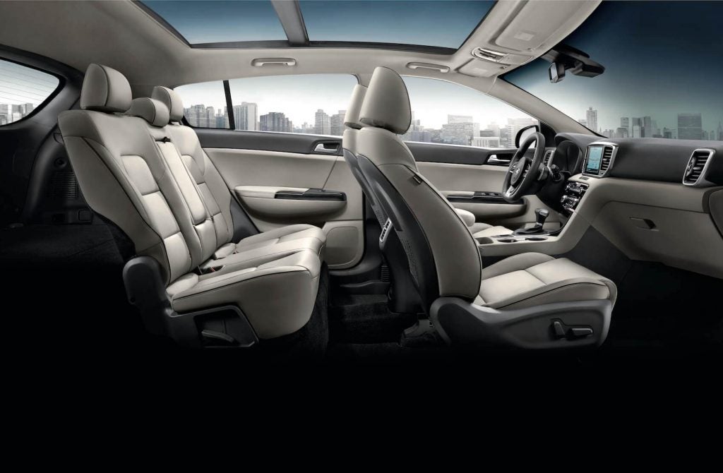 Side view of all new 2022 KIA Sportage interior.