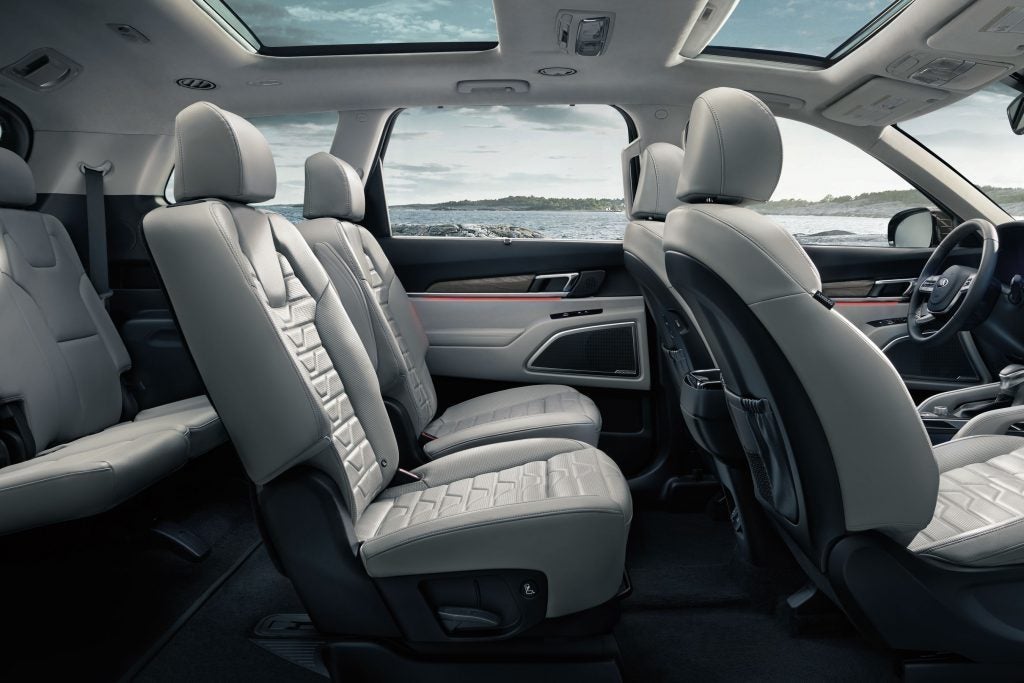 Side view of interior inside the 2022 Kia Telluride