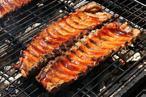 BBQ ribs on a grill