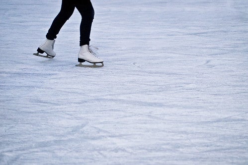 A person ice skating