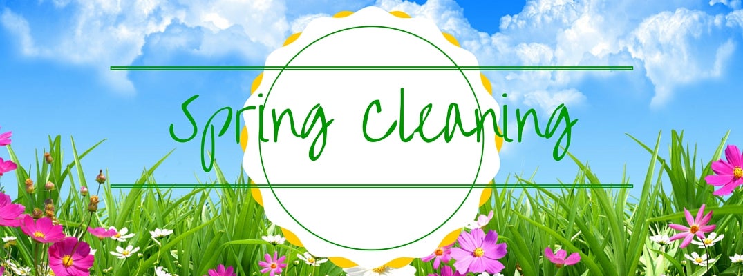 Spring cleaning banner with flowers