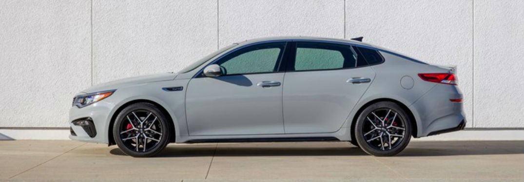 2019 Kia Optima side in gray