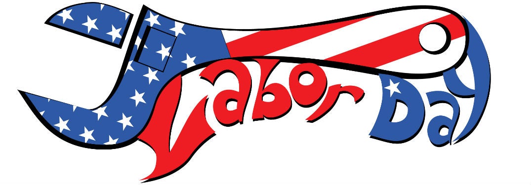 American Flag wrench with Labor Day written underneath