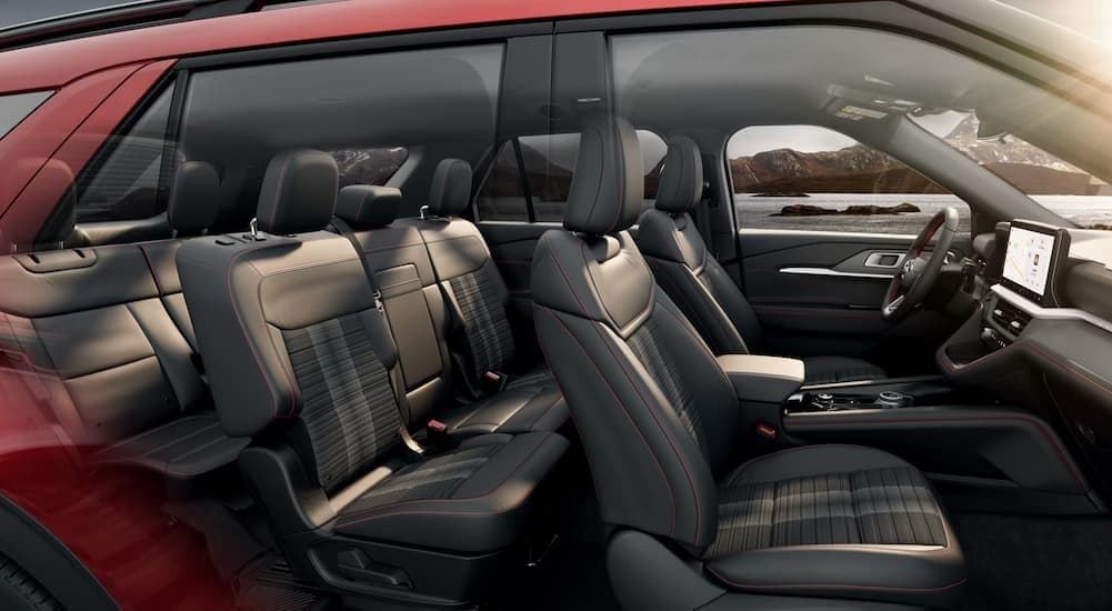 Black interior in a 2026 Ford Explorer