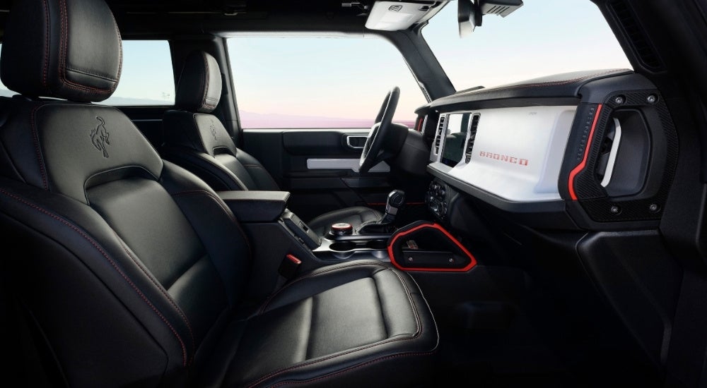 The interior of a 2025 Ford Bronco Stroppe Edition.