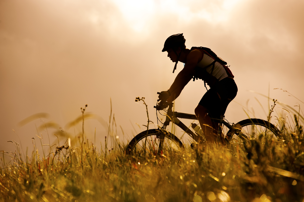 biker on bike path