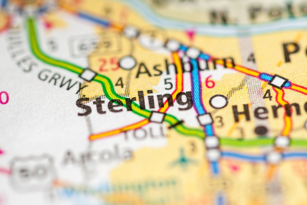 A close up picture of a fold out map of Sterling, VA. Ashburn is also visible in the photo.