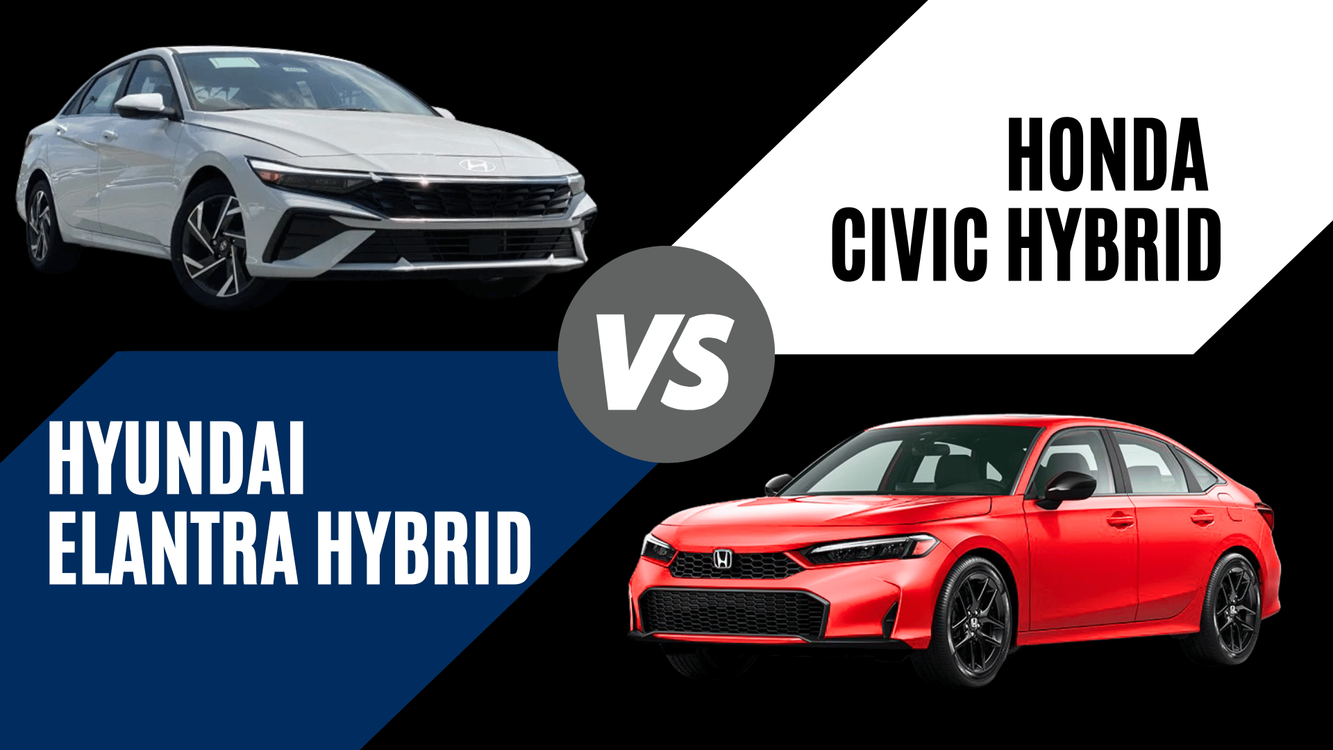 2025 Hyundai Elantra Hybrid vs Honda Civic Hybrid comparison graphic for Crain Hyundai of Little Rock