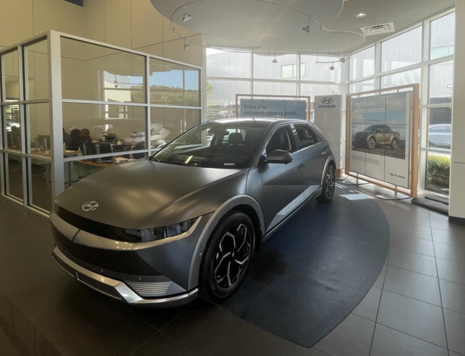 Hyundai IONIQ 5 on display inside Crain Hyundai of Little Rock showroom