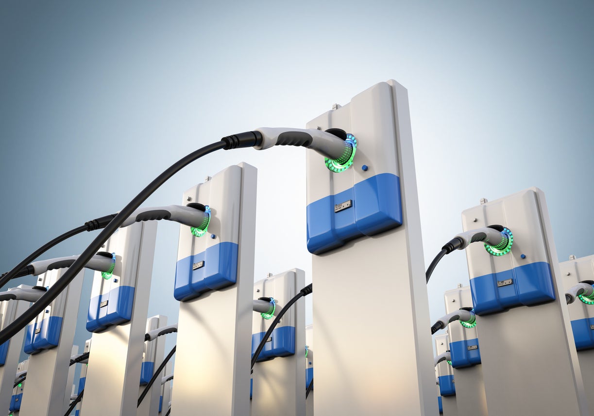 An electric vehicle charging station