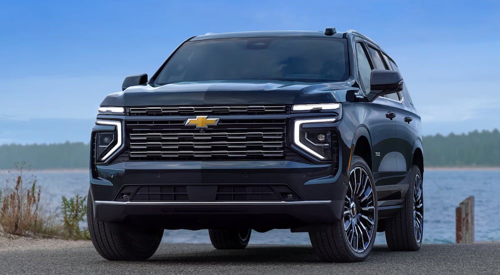 Black 2026 Chevy Tahoe parked on pavement.