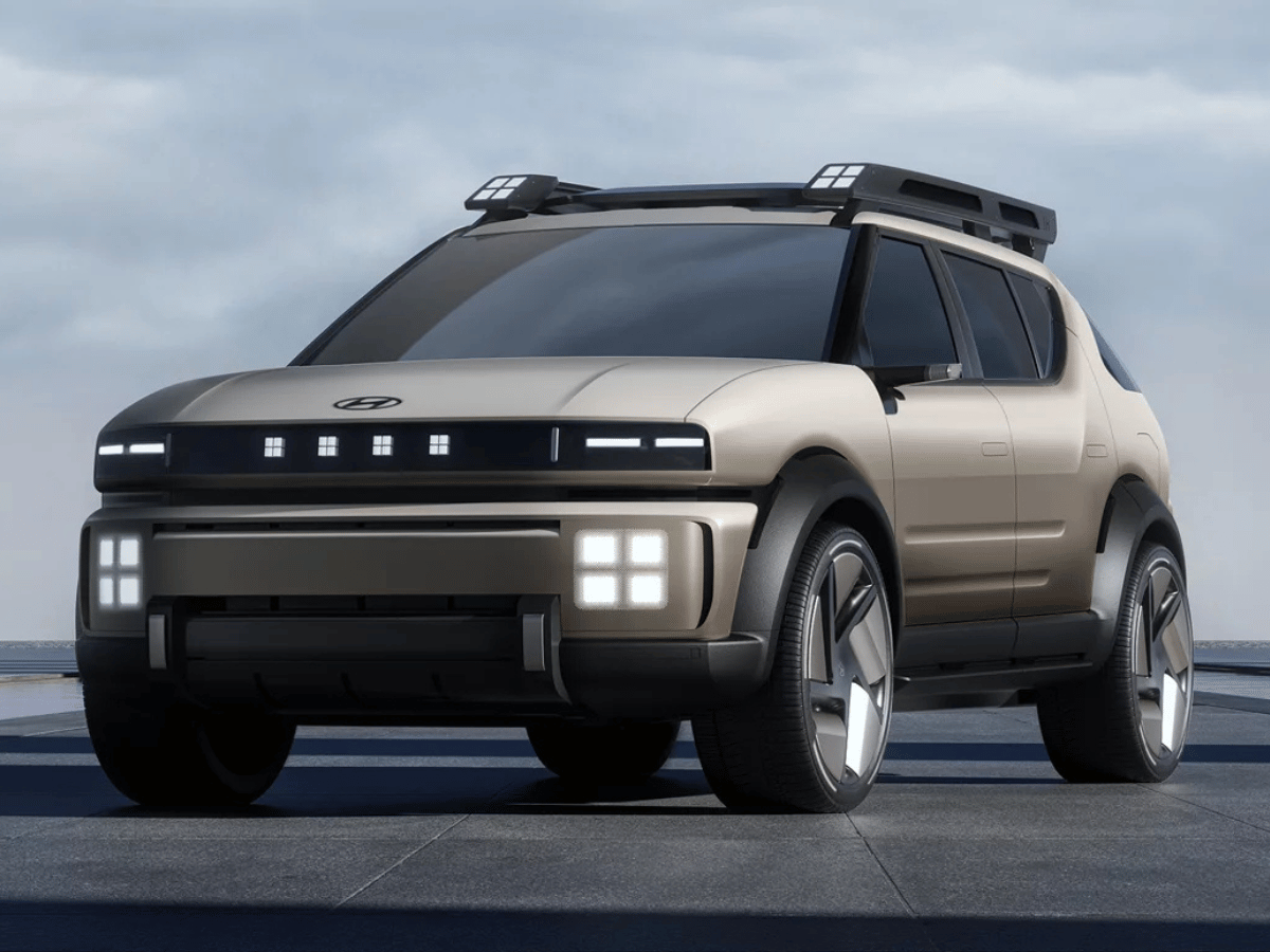 Hyundai Initium hydrogen-powered SUV concept with futuristic design and pixelated LED lights