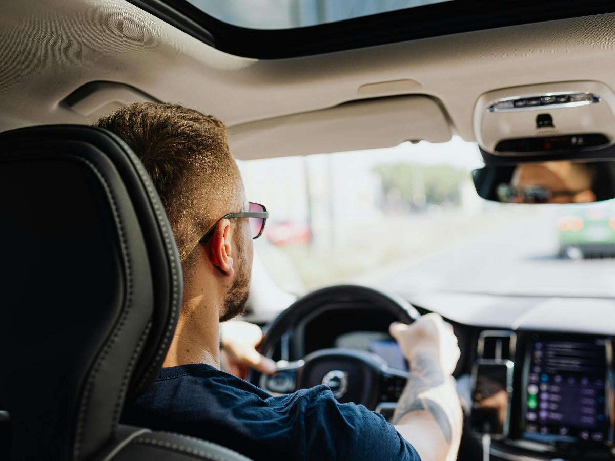 Driver behind the wheel during a Hyundai test drive in Bentonville, AR