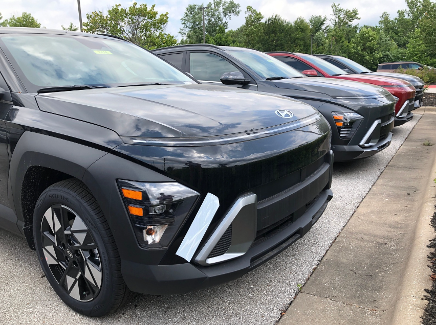 Row of Hyundai SUVs at Crain Hyundai of Bentonville, ideal for back-to-school drivers