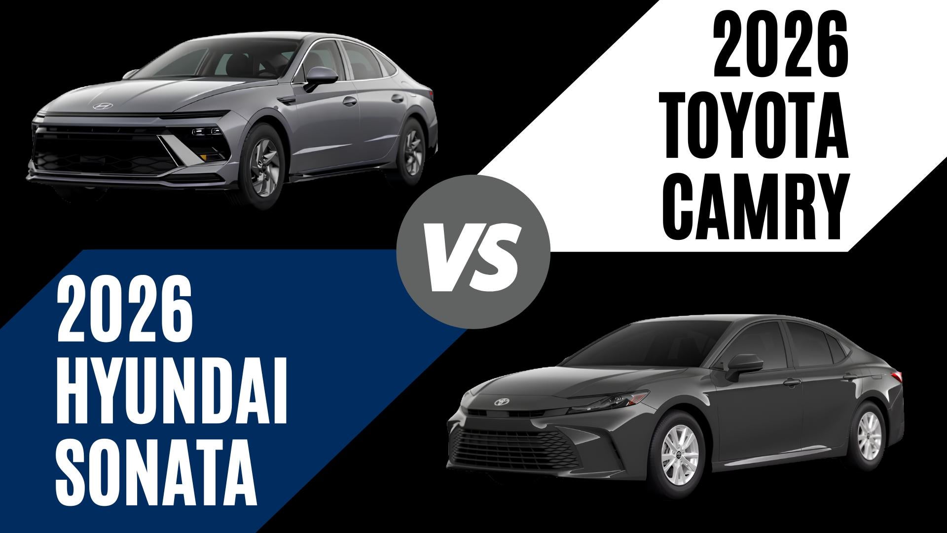 2026 Hyundai Sonata and Toyota Camry comparison highlighting fuel economy, technology, and sedan comfort in Bentonville, Arkansas