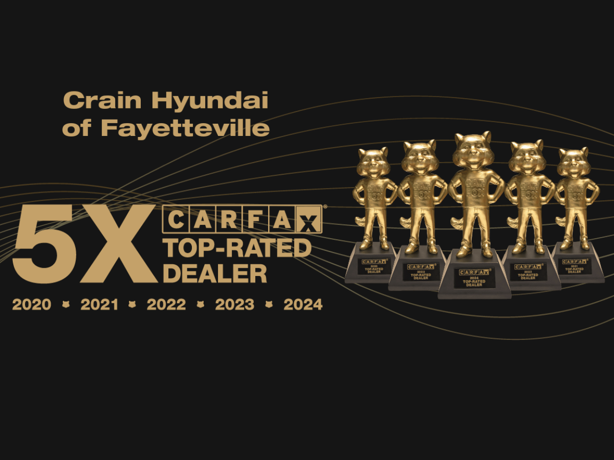 Crain Hyundai of Fayetteville: 5-time Carfax Top-Rated Dealer badge (2020-2024)