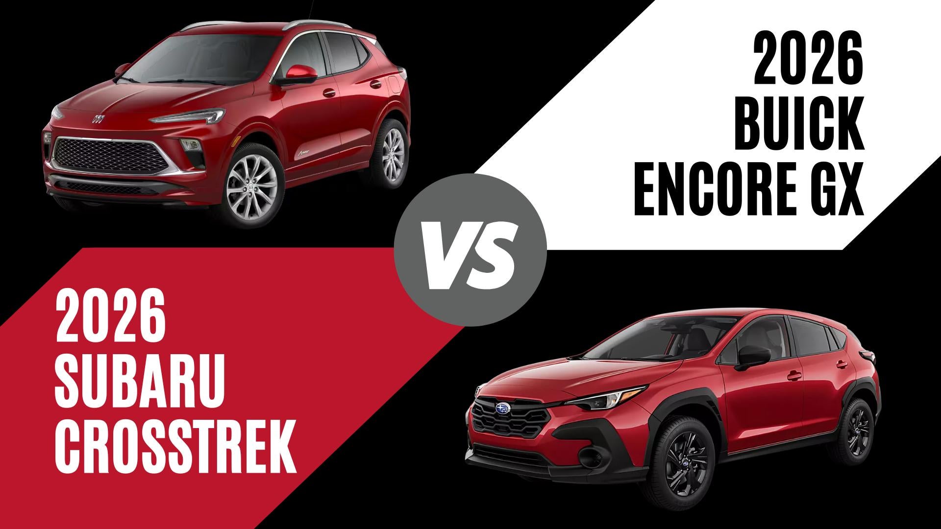 2026 Buick Encore GX and Subaru Crosstrek comparison highlighting AWD capability, comfort, and compact SUV technology in Springdale, Arkansas