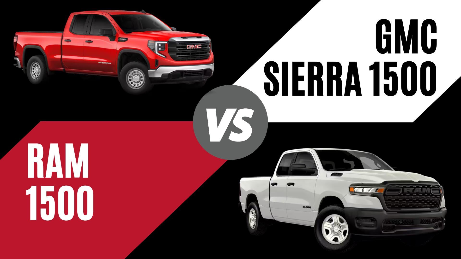 Comparison of 2026 GMC Sierra 1500 and 2026 Ram 1500 full-size trucks in Springdale Arkansas