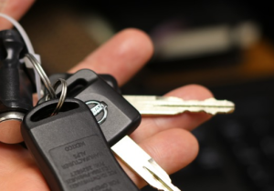 Person holding keys to a car in Rockville, MD